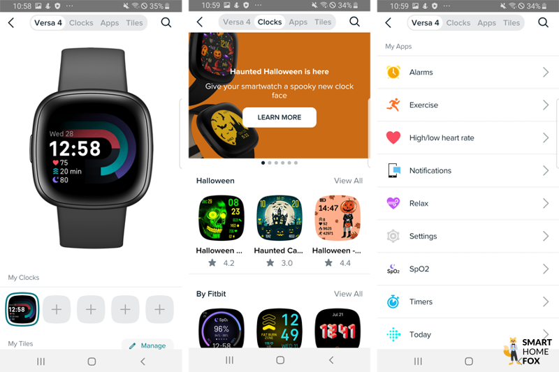 Man sieht die Einstellungen in der Fitbit App.